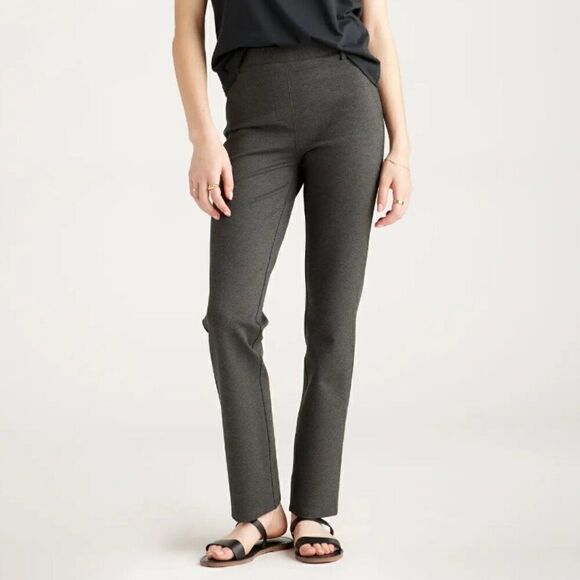 Quince Ultra-Stretch Ponte Straight Leg Pant Charcoal Grey XS Petite - Picture 1 of 6